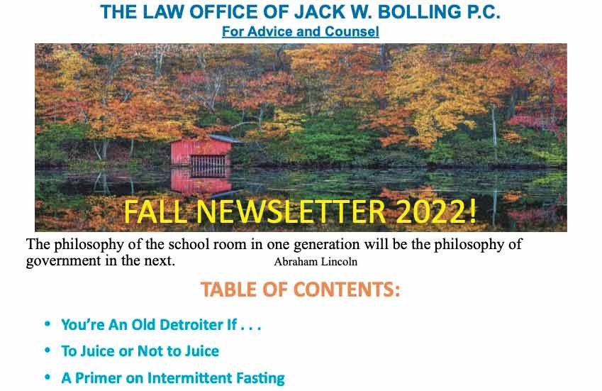 The Law Office of Jack W. Bolling - Spring 2020 Newsletter